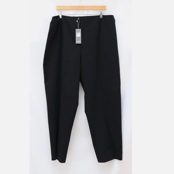 Eileen Fisher Black Slim Pants Plus Size Pull-On 3X office business casual work - Picture 2 of 13